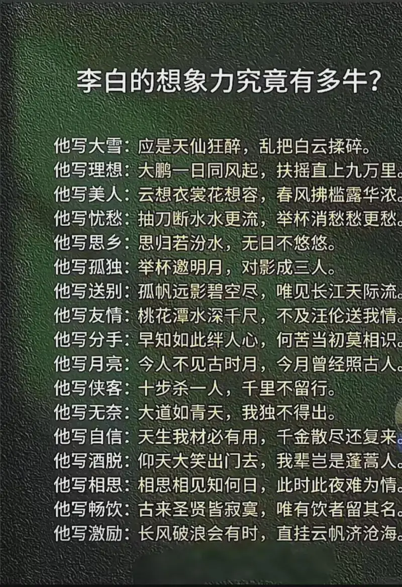 李白的想象力究竟有多牛？