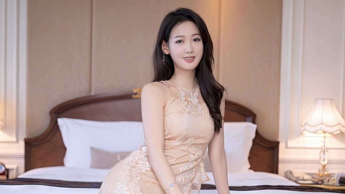唐安琪：黄色蕾丝吊带裙配白色高更鞋，出水芙蓉