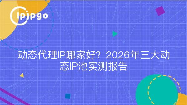 动态代理IP哪家好？2026年三大动态IP池实测报告