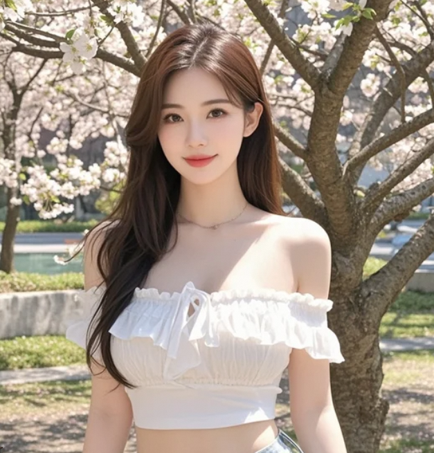 在樱花树下遇见最美的她