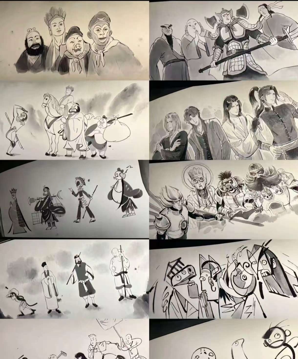 浪浪山的小妖怪
灵魂画手🐔咯咯手中的唐僧师徒四人，形象在这一刻具象化，灵魂画