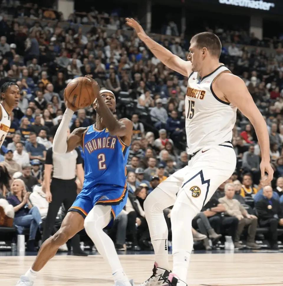 如果雷霆和掘金战绩相差不大，我认为约基奇更值得mvp！
1.亚历山大，雷霆，西部