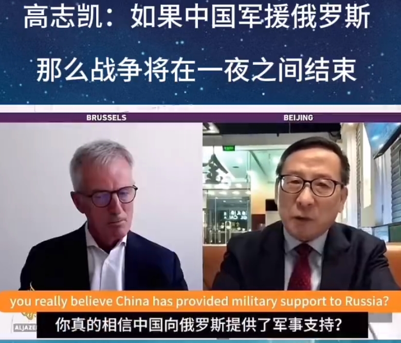 高志凯教授说：
如果中国如果支持俄罗斯，那么俄乌战争就会一夜之间停止！
在场的欧