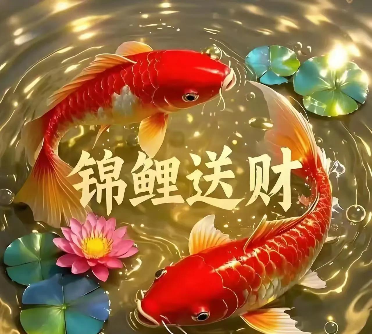 锦鲤送财，好运连连
鸿运当头，四季发财