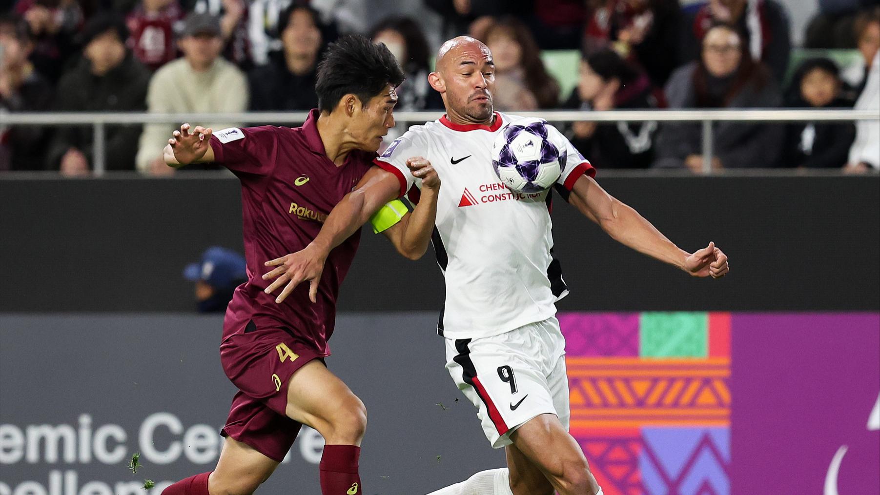 亚冠：神户胜利船2-2成都蓉城，韦世豪助攻+造点，费利佩梅开二度