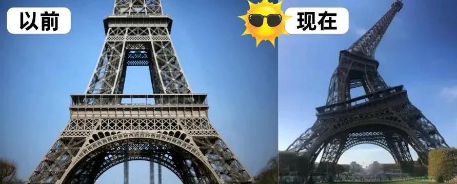 埃菲尔铁塔竟然被热到弯曲偏斜！全球再传三个新消息
消息一：当地时间7月14日，泰