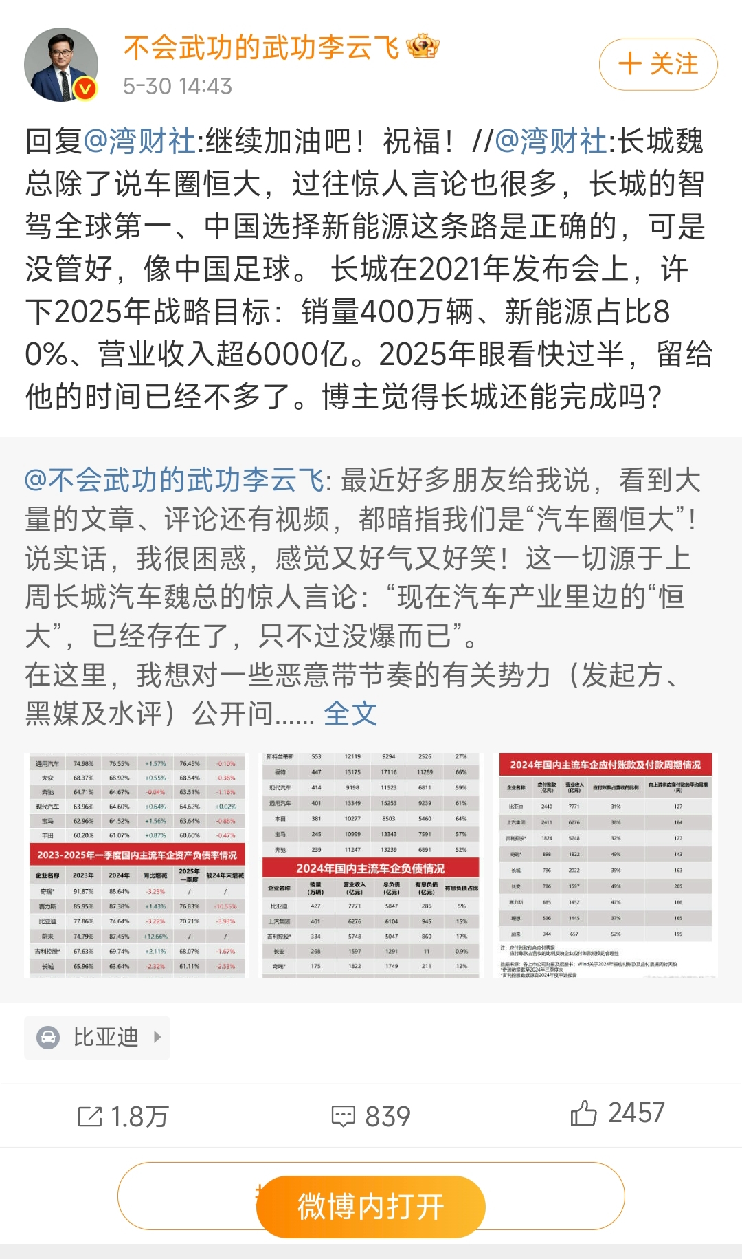 长城智驾全球第一？真的假的？
中国新能源这条路没管好？像中国足球？
拜托，中国新