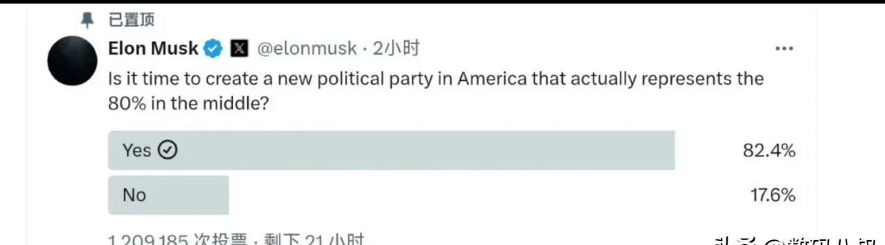 特朗普不靠谱，马斯克要成立美国新的政党？
感觉，马斯克这是对特朗普失望了，要成立