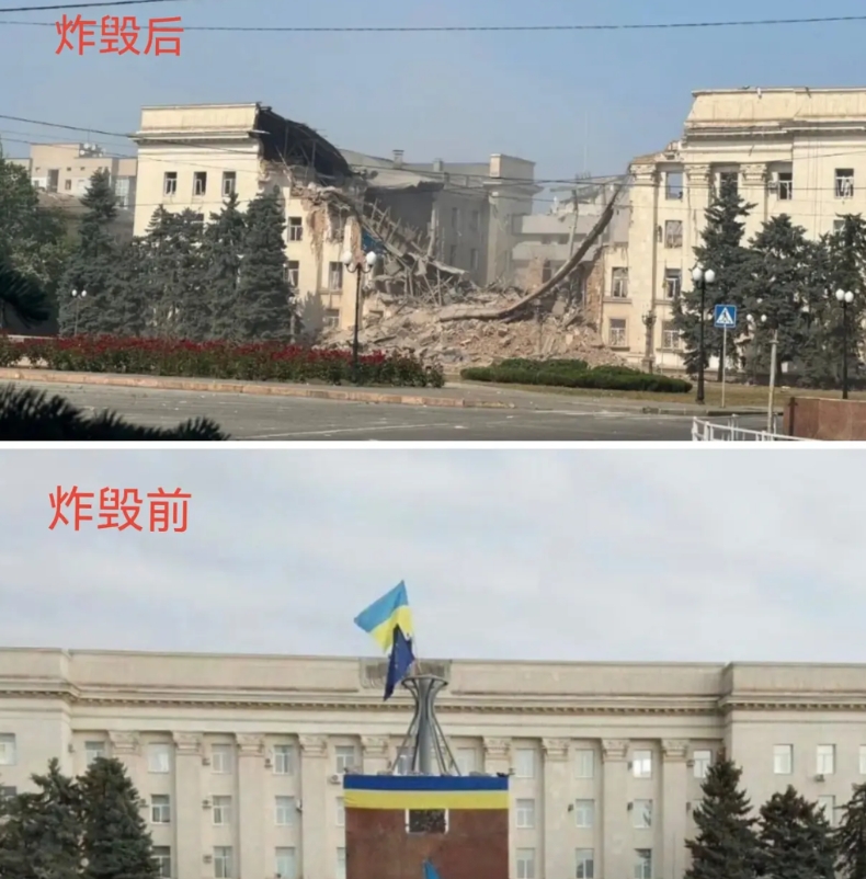 三年以来，乌克兰赫尔松州政府大楼见证了俄乌冲突控制权的更迭和战争的残酷，政府大楼