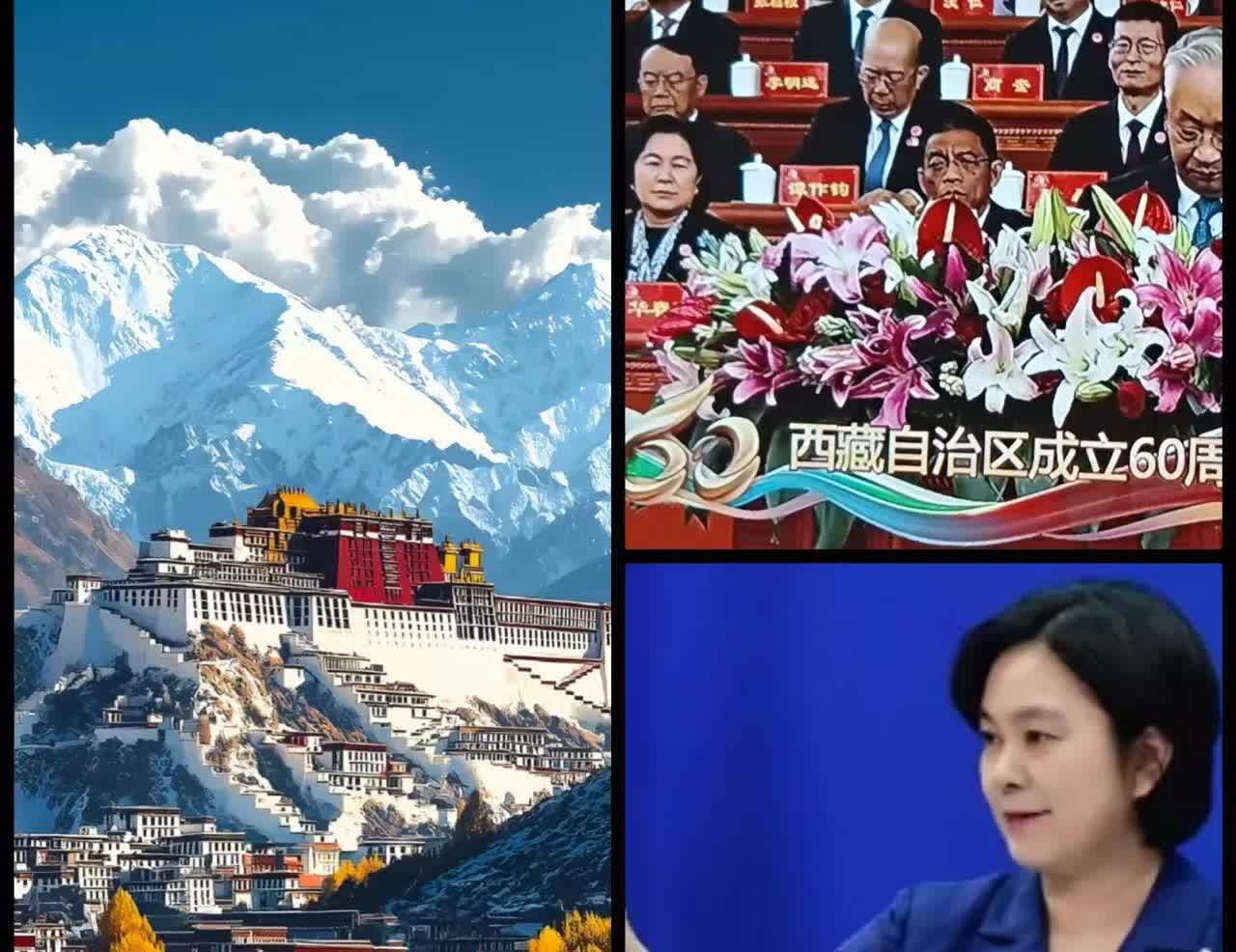 华春莹副部长跟随中央代表团前往西藏，

参加西藏自治区成立60周年庆祝活动。