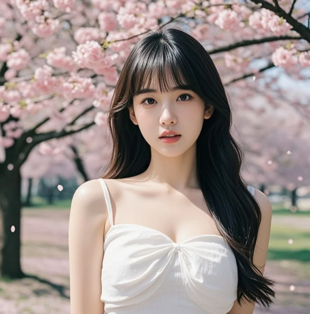花园小径上的她，每一步都踩在春光里