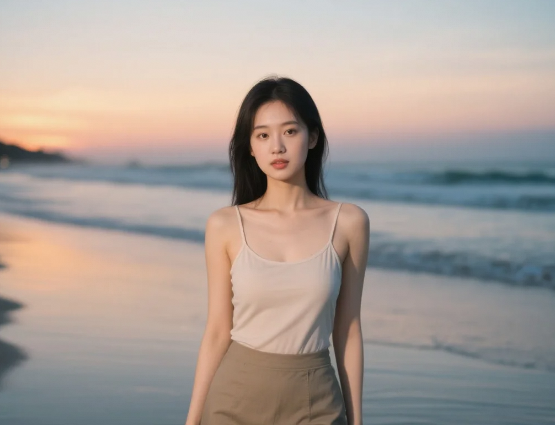 夏日的精灵，在海边舞动着青春的旋律
