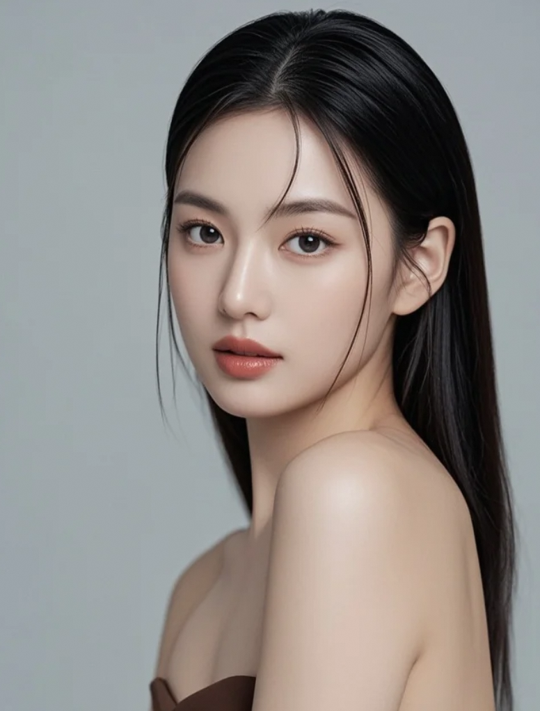 美如明月照影皆清辉，她眉眼间尽是皎洁