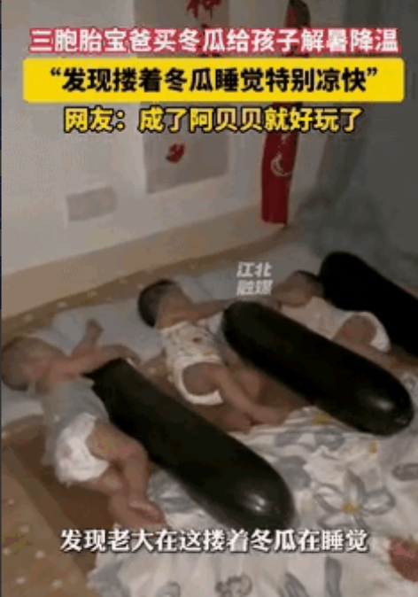太有头脑了！”辽宁，男子为了节省空调费，竟然花82元买了3个冬瓜，给3个孩子一人