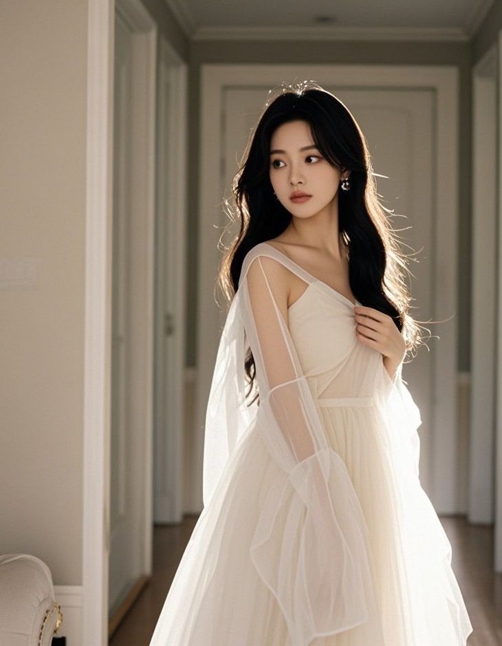 裙摆轻扬间的妩媚 天生的衣架子无疑