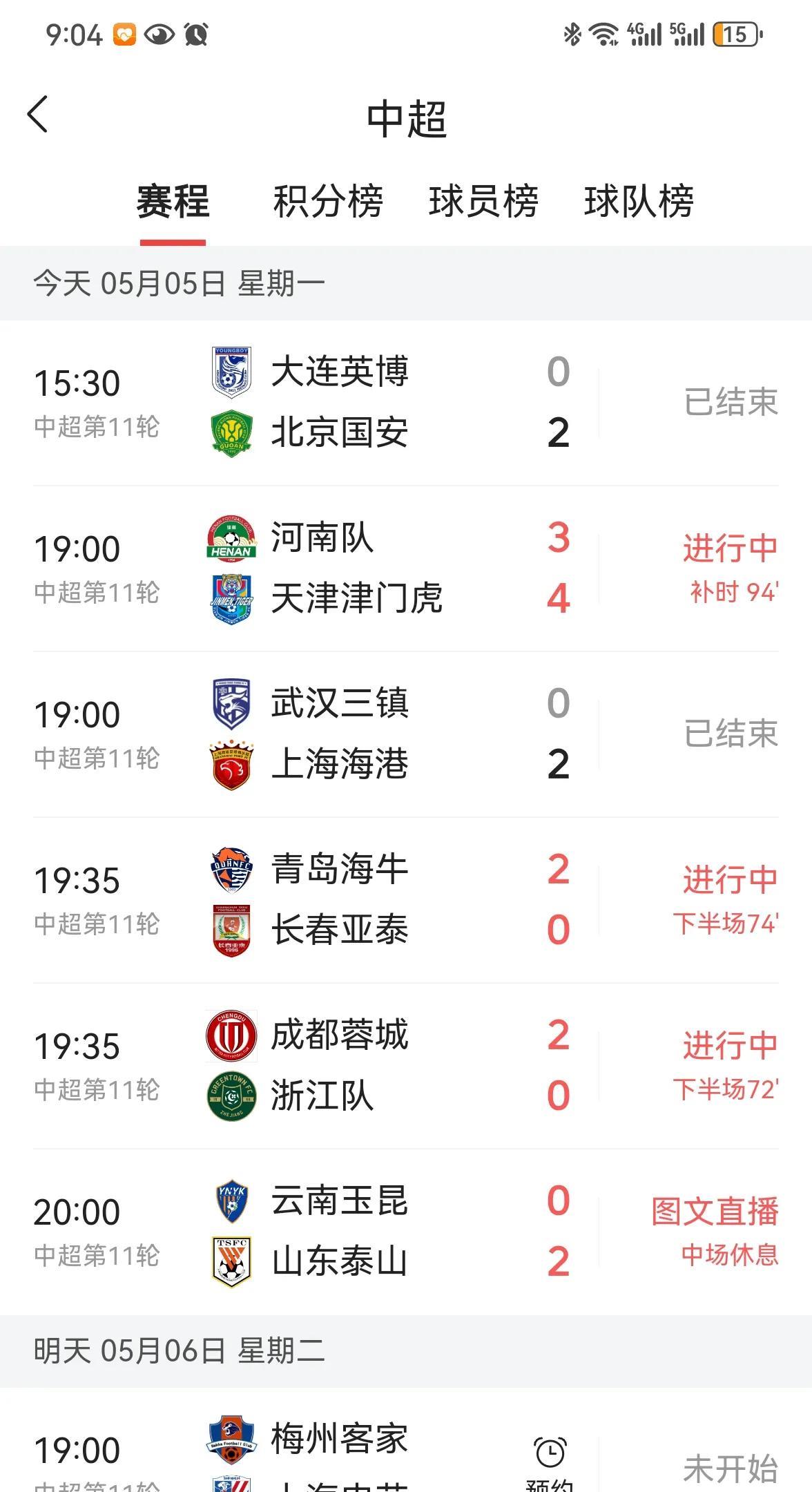 海牛马上终于跳出降级区了！
        今晚，中超第十一轮开赛，海牛目前2：