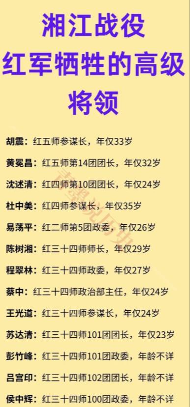 湘江战役中，牺牲了多少红军将领？

“三年不饮湘江水，十年不食湘江鱼”这句民谣，