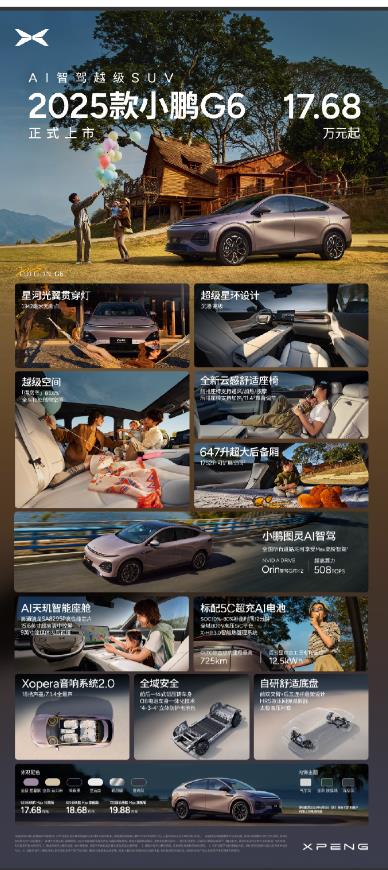 这是组团炸了，2025款小鹏G6和G9价格
G6：17.68万~19.88万,顶