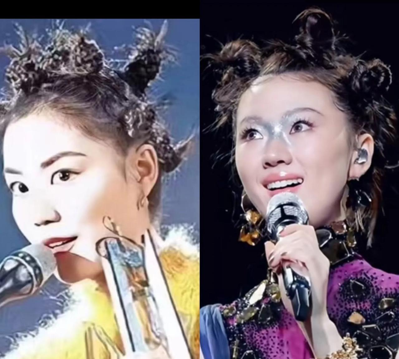 单依纯模仿王菲的唱腔，
我忍了，
但这次我真的要炸了，你偏偏要模仿王菲的造型，不