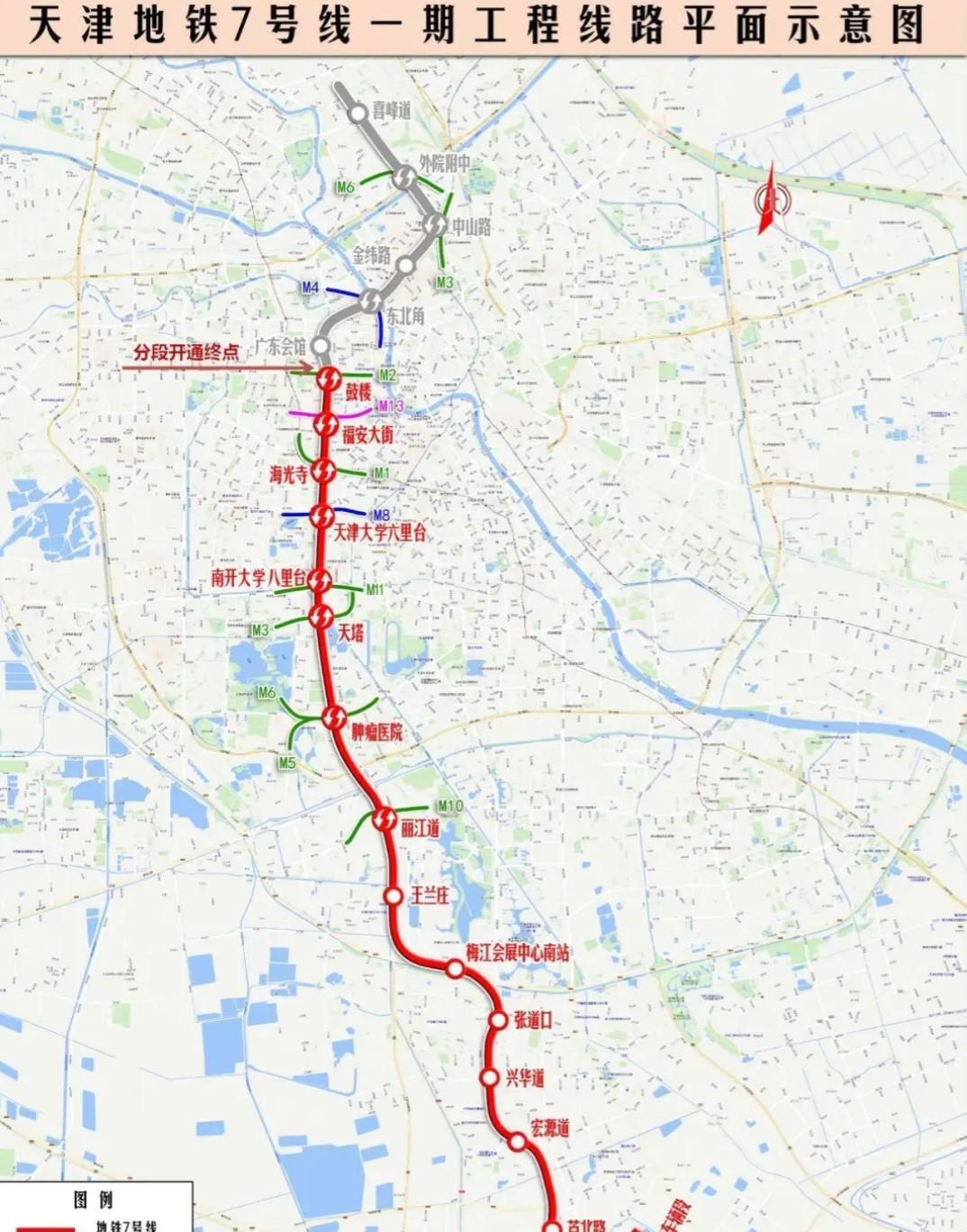 来了！天津人民期盼已久的7号线终于开通了。
经天津市人民政府批准，自2025年9