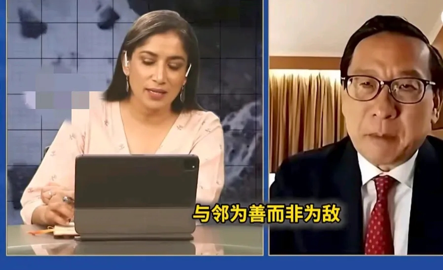 再次与印度媒体连线，显然，高志凯吸取了上次的经验，面对印度女主持人的打断和主观臆