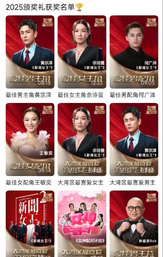 最佳剧集《新闻女王2》成为大赢家  最佳女配角：王亦敏，最佳男配角：何广沛 ，最
