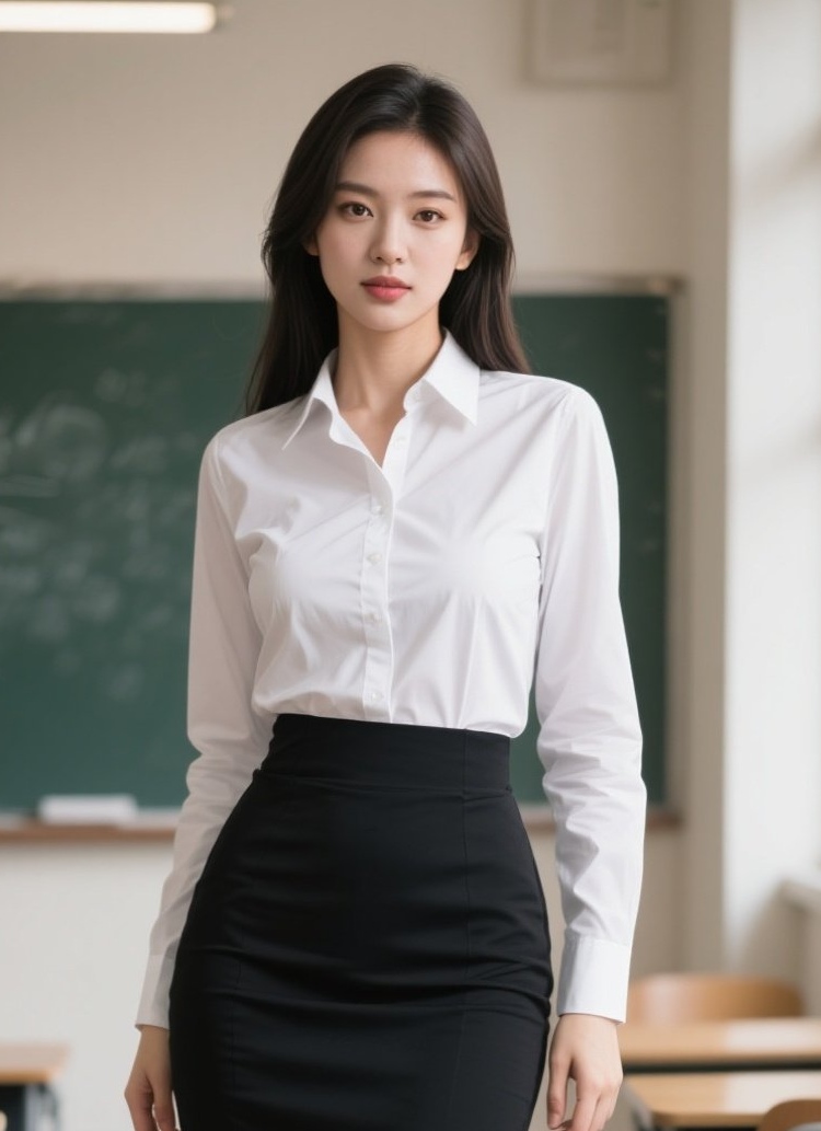 温婉佳人教室侧颜，时光倒流