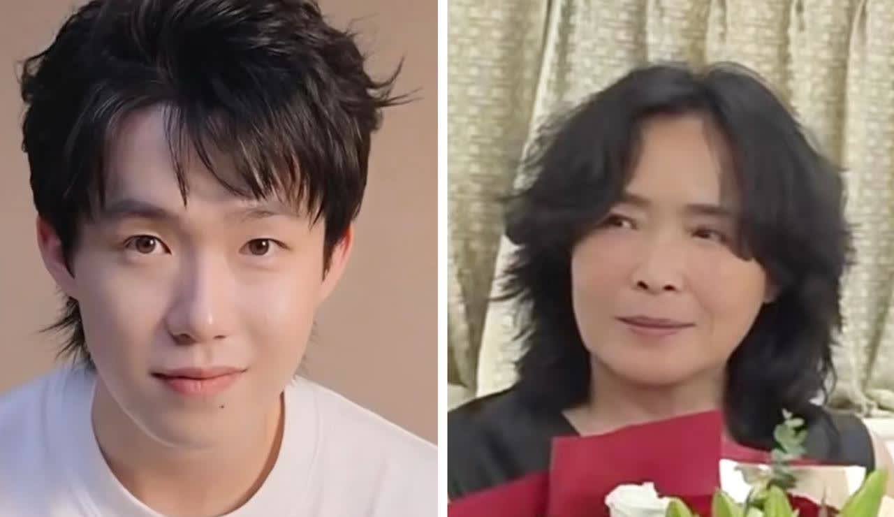 优秀的儿子伟大的母亲
任女士基因太强了，儿子和妈妈长得特别像，眉宇间都是妈妈的