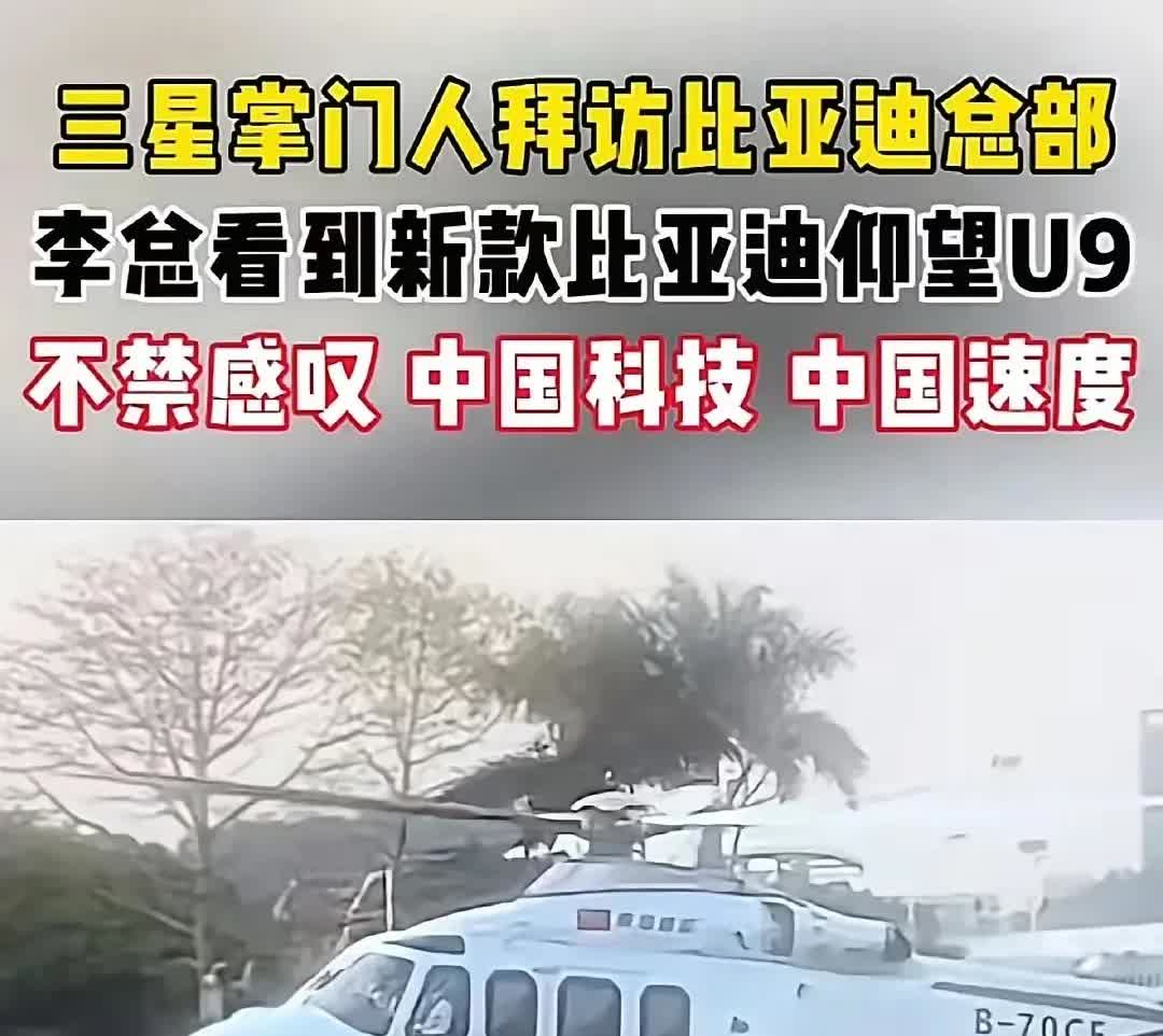 你们发现没？二十年前还在给三星代工电池的比亚迪，现在居然让李在镕坐着直升机来深圳