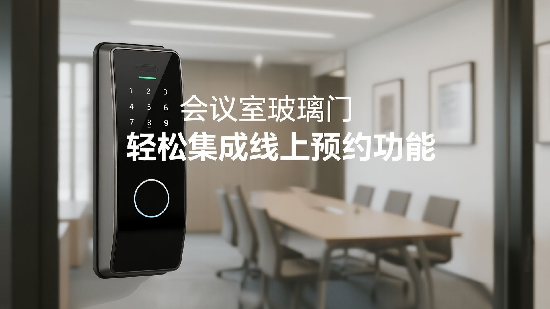 玻璃门轻松更换智能密码锁，对接会议预约小程序的方法
