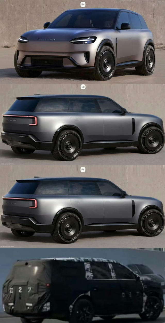 小米汽车YU9的假想图，目前流传度最高的一个版本。
按照轮胎上的泥巴来看，我觉得