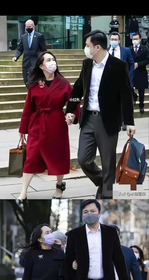 孟晚舟和丈夫刘晓棕真是一对，往那一站，都是配！

孟晚舟看向刘晓棕，含情脉脉，满