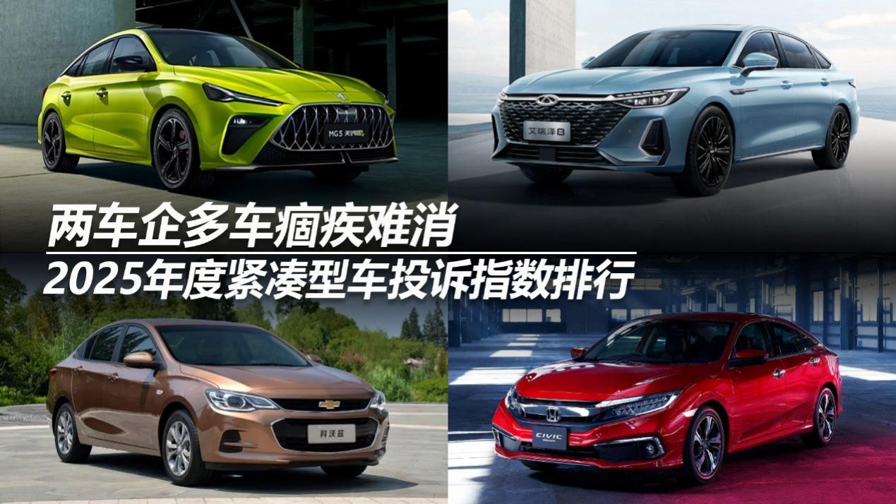 2025年度紧凑型车投诉指数排行：两车企多车痼疾难消