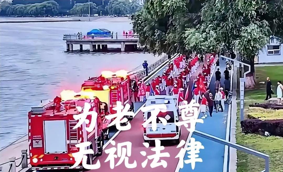 不是老人变坏了，而是坏人变老了！
老人团当街拦截救援车！
霸占道路，逼停两辆消防