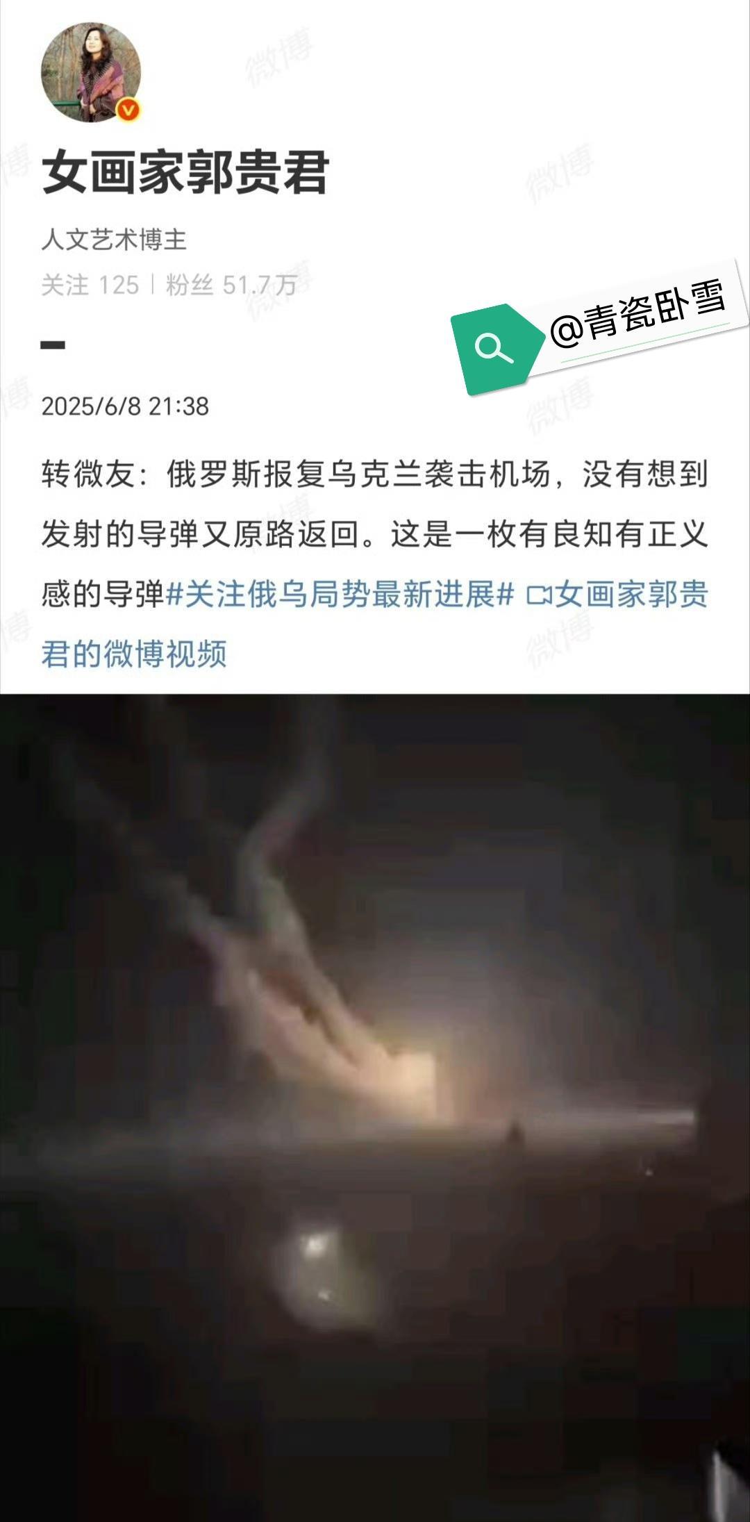 打击乌克兰的导弹转个弯又回到了俄罗斯……
即使是画家，纯纯的文科生，关注国际时事