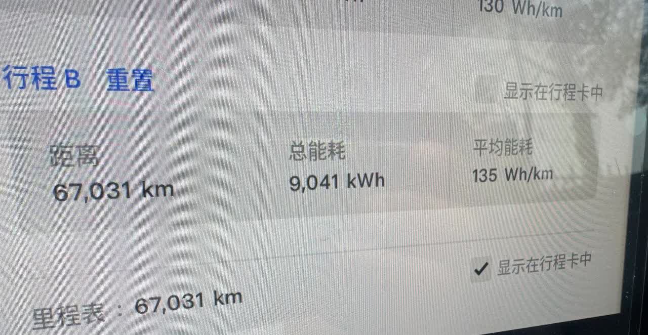 特斯拉9000度电跑了67000公里。
买了10个月的特斯拉跑了67000公里