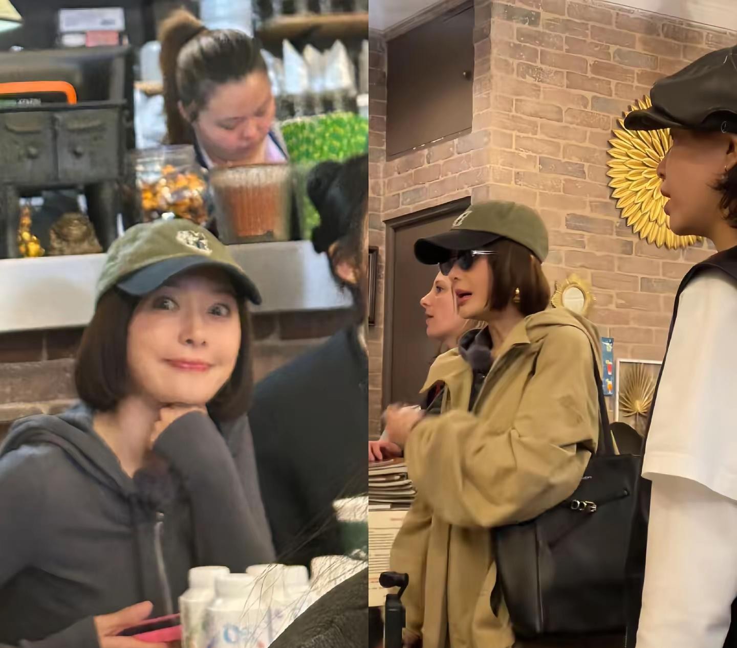 咖啡店偶遇秦岚。路人视角的秦岚也太美了，本人高挑纤细，还对着粉丝卖萌，旁边的女生