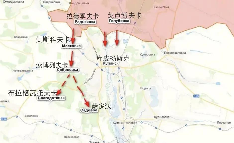 俄军在库皮扬斯克已经处于横冲直撞的状态，从北面打进城，从西面实施包围已经是所有人