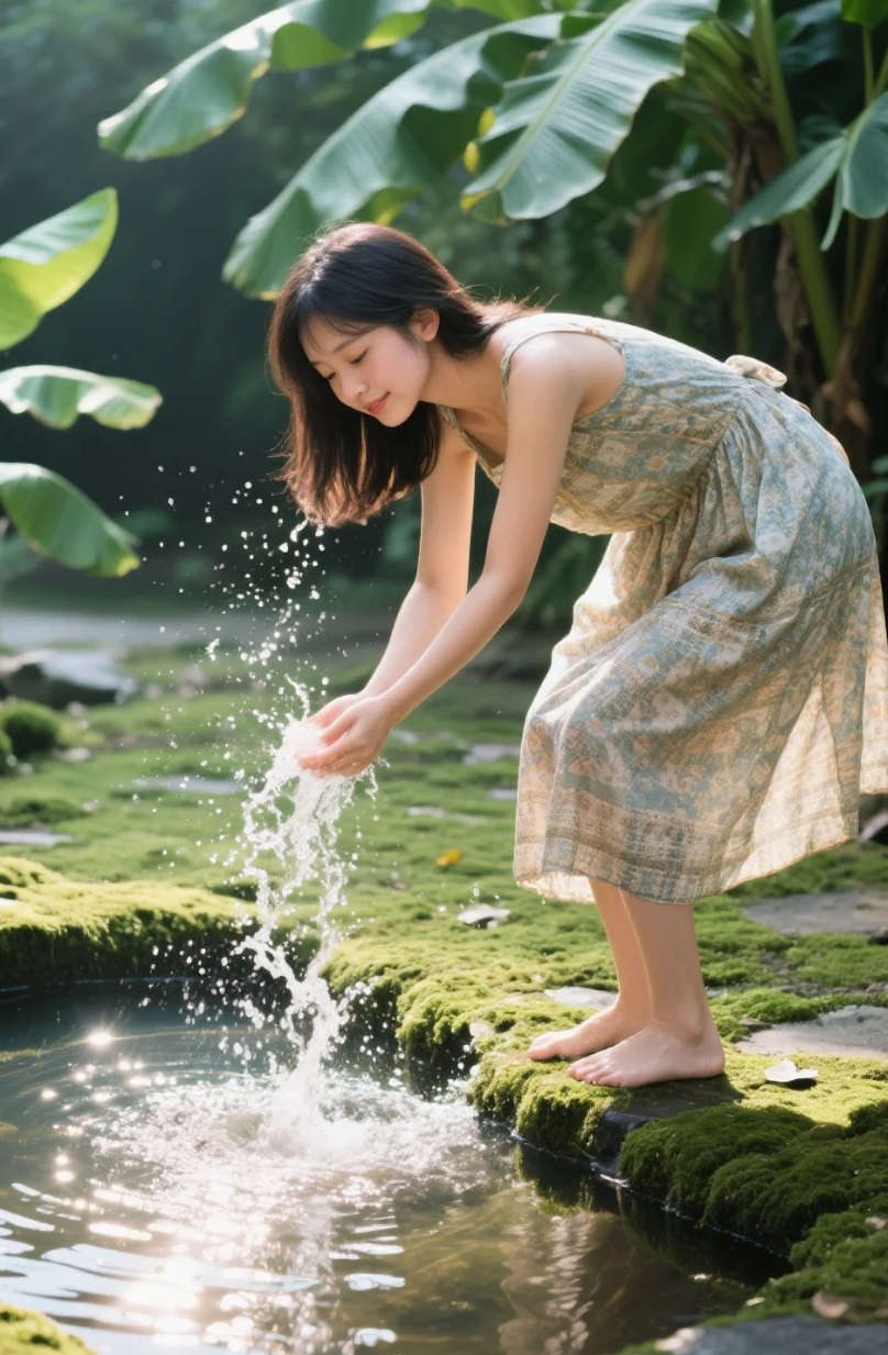 周末探秘：夏天在小水池边玩得开心
