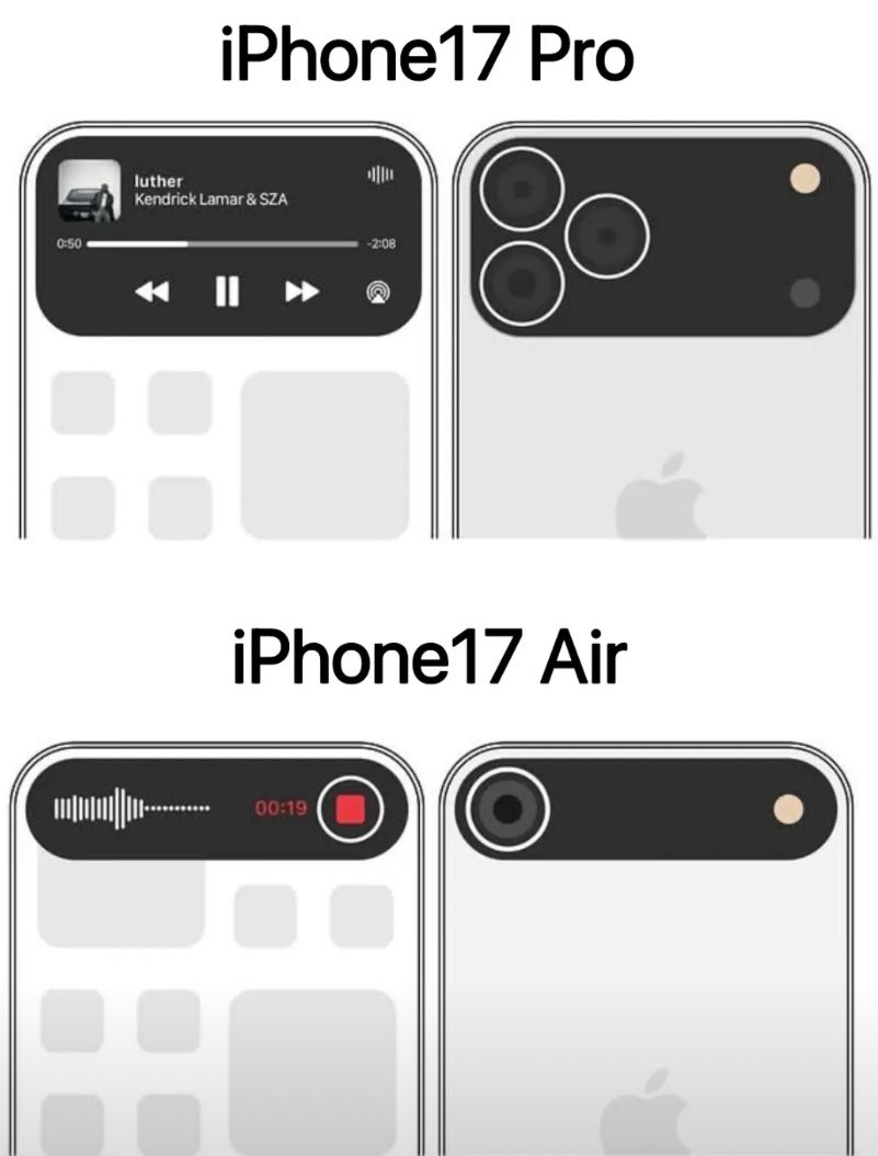 看到有人说iPhone17系列外观设计的灵感…来源于灵动岛，这…果子这下软硬件设