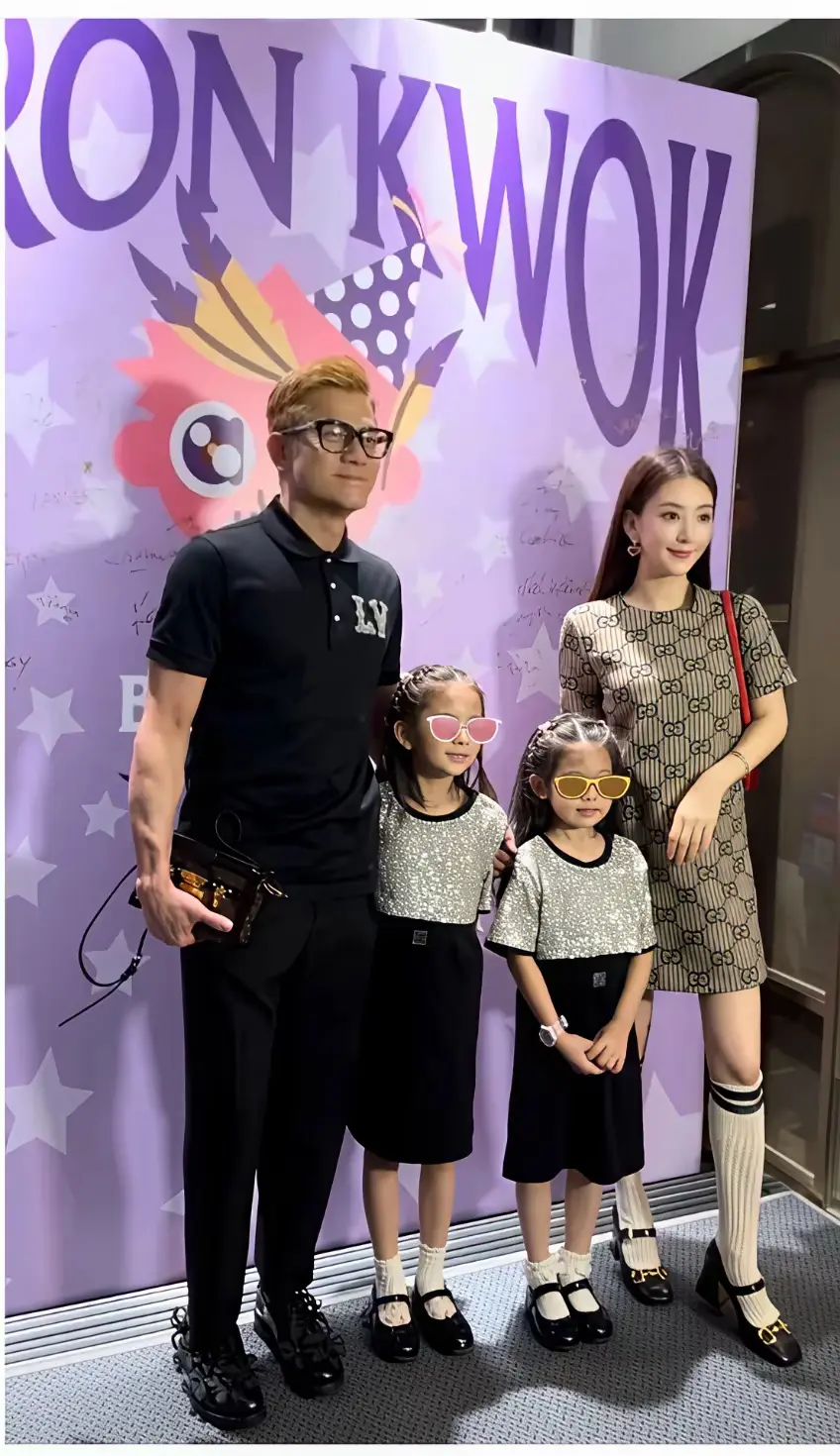 郭富城真是赢家，方媛颜值是真绝，两个女儿也是遗传了俩人的优点。