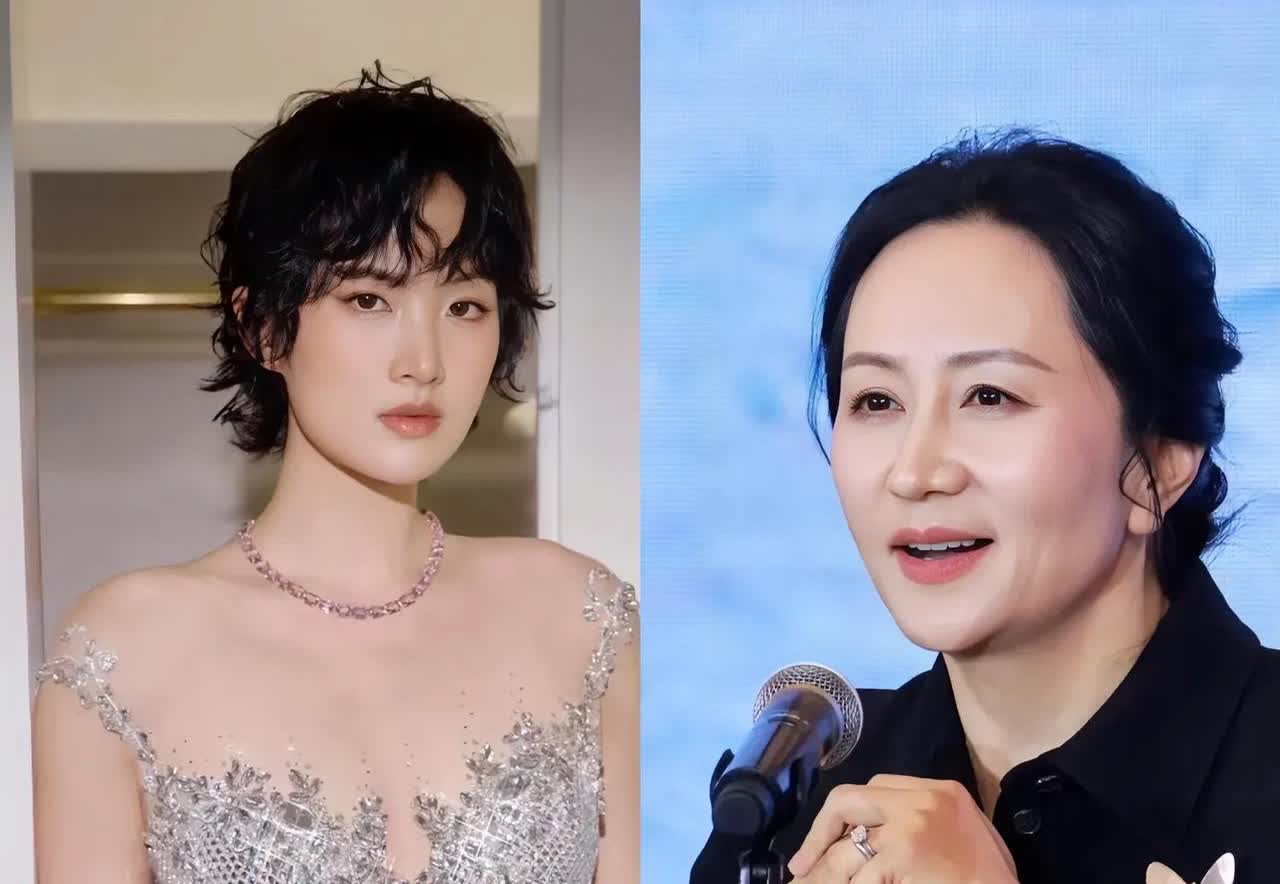 不比不知道，一比吓一跳！
左边是华为的二公主姚安娜，右边是华为的长公主孟晚舟。