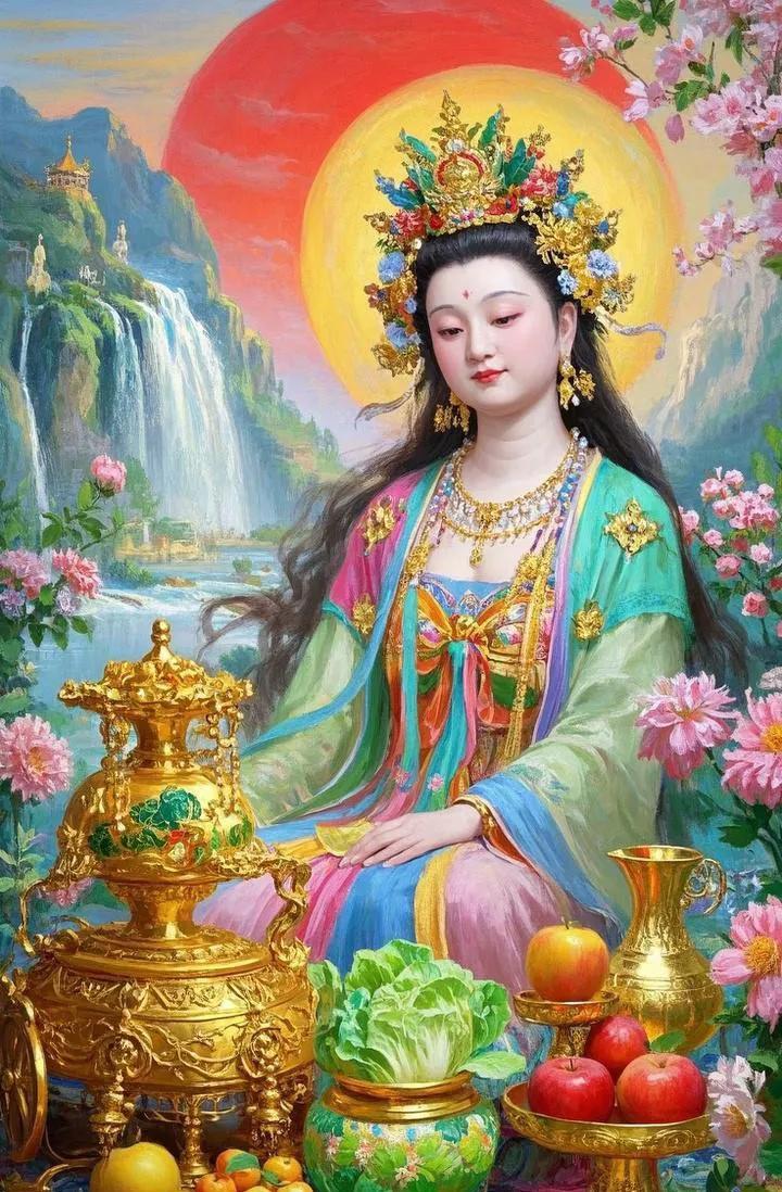 一瞻斗母尊，财富满家门。二瞻斗母容，事业攀高峰。三瞻斗母面，灾祸皆消散。四瞻斗母