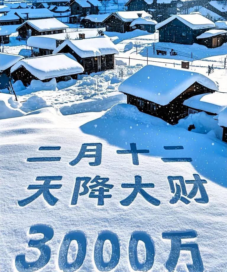 二月十三，你的3000万财富密码已解锁！
二月十三，一个被财神爷眷顾的日子，30