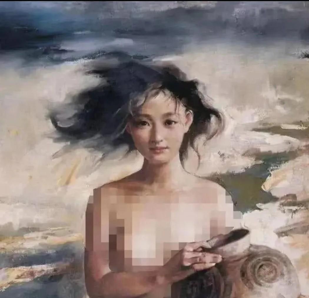 这些是周迅做人体模特时的油画，其中一幅名字叫《阳光下的少女》。这张油画，后来卖了