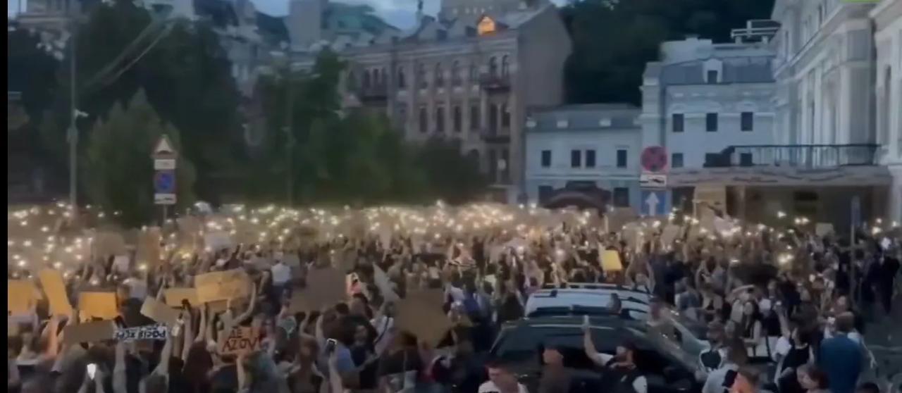 乌克兰现政府遇到了前所未有的危机，这时候有反对势力扶持的民众来进行大规模的抗议活