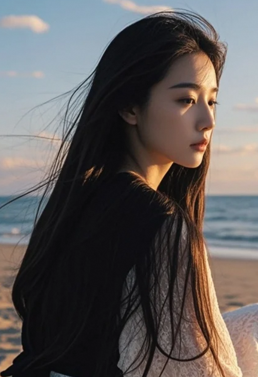 当海风吹过她的脸庞，是否也吹动了你的心？