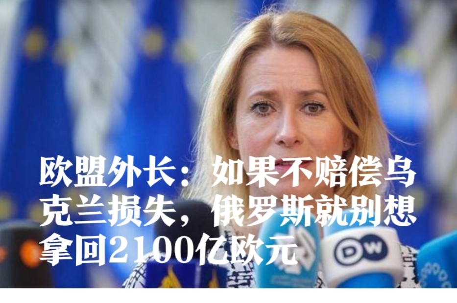 欧盟外长强硬表态：俄若不赔偿乌克兰损失 2100亿欧元资产不予解冻‌

    