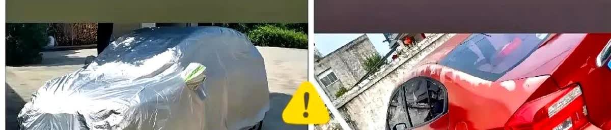 想着给爱车防晒，专门买了车罩罩上。

结果一场雨过后，再掀开罩子直接傻了眼—