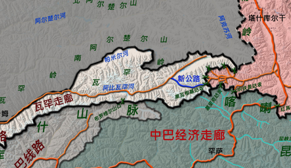 不修瓦罕走廊，为了安全着想











我们的边境公路上，阿富汗那头已